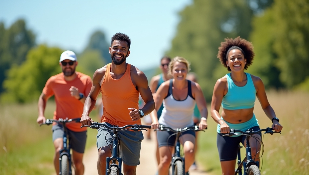 Abstract team composition visual with connected shapes